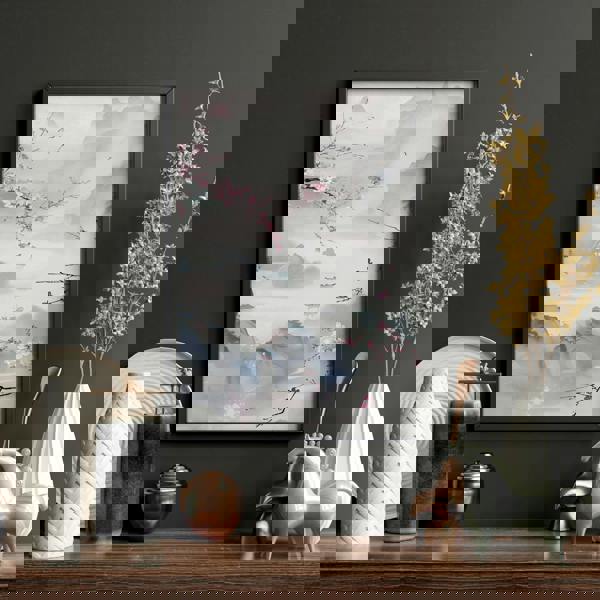 Wall Art Living Room Large | Set of 3 Chinoiserie Wall art Prints