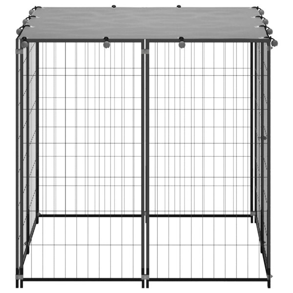 Berkfield Dog Kennel Black 110x110x110 cm Steel