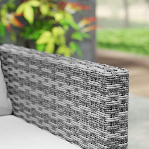 Wyld Haus Dobaso Rattan Grey 3 Piece Bistro Set with Glass Coffee Table