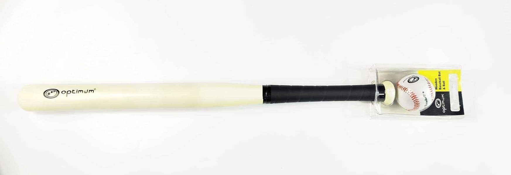 Baseball Bat and Ball Set – 28-Inch Wooden Bat & Ball - Optimum