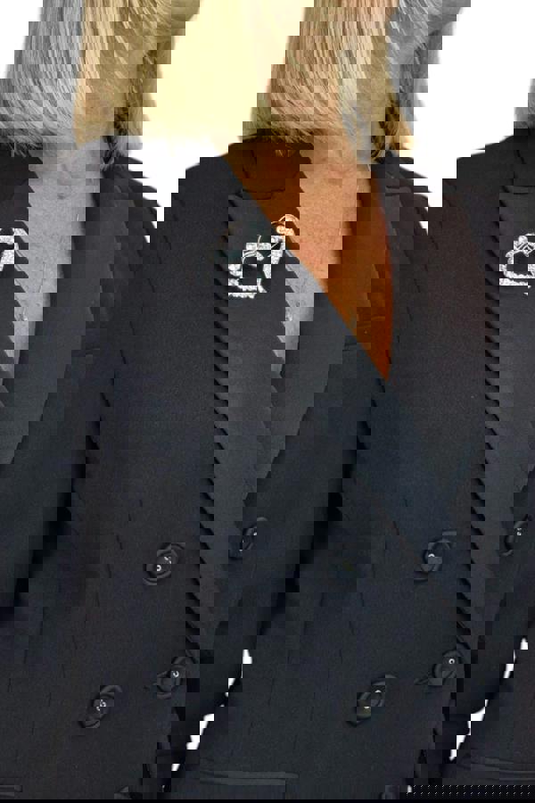 Paulo Due Diamante Love Heart Brooch Pin