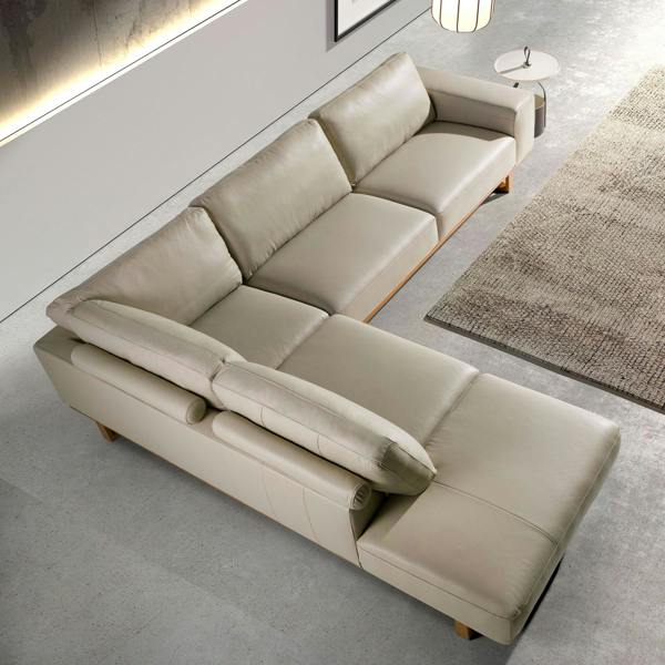 Angel Cerdá Corner sofa in sand leather 6203/6204