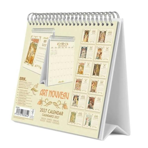 Art Nouveau Easel Desk Calendar 2027, Desk Calendars, Month To View, Art, Gift