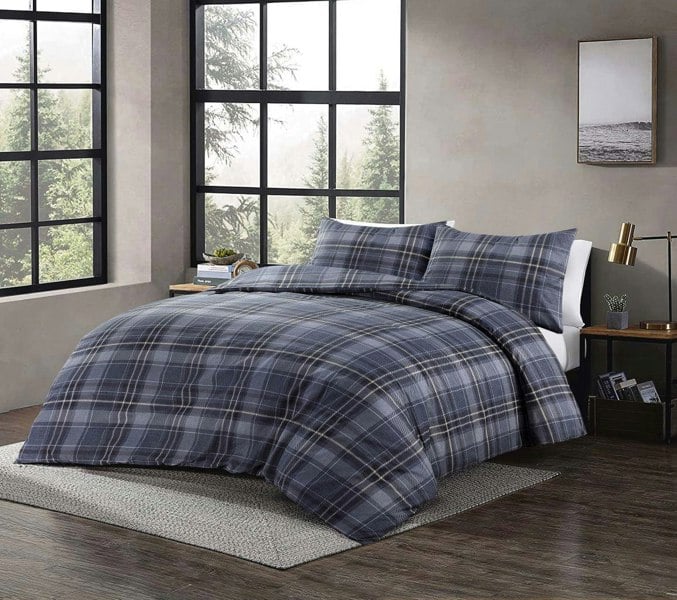 HomeSpace Direct Wesley Reversible Checked Duvet Cover Set