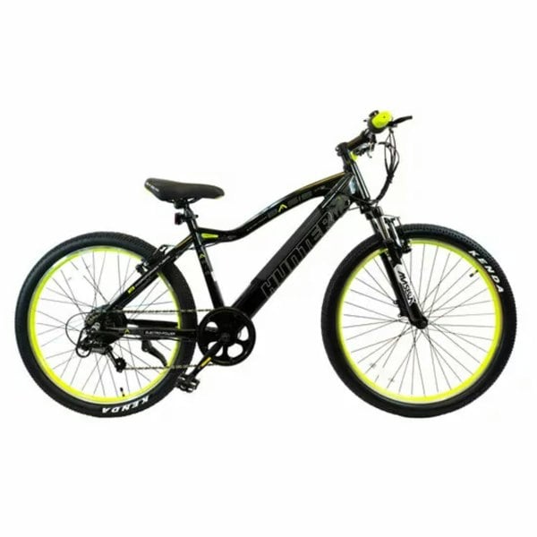 Basis Hunter Unisex Integrated Electric Mountain Bike - Black/Lime 7.8Ah