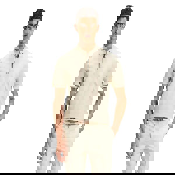 Boss Mens H-Paras 65 Quarter Zip Polo Shirt - White - 