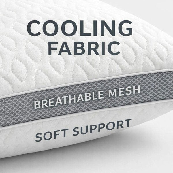 Night Zone Cooling Pillow 48 x 78cm – Breathable Hollowfibre Hotel Quality Pillow