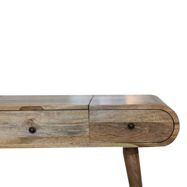 Wyld Haus De Vence Oak Mango Wood Round Dressing Table 3 Drawers