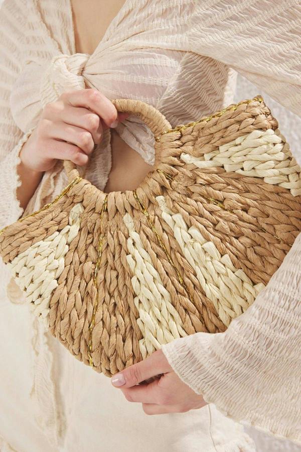 WOVCOR Oval Straw Women's Medium Size Bag