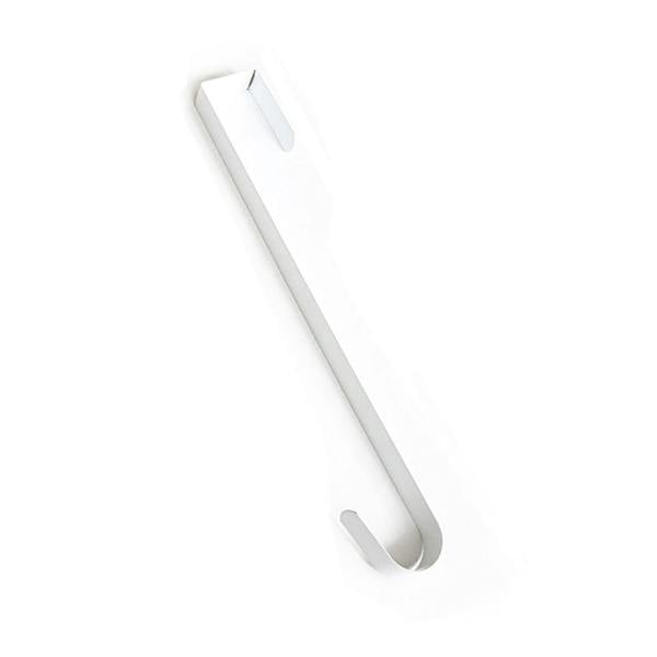 White metal wreath hook on a white background