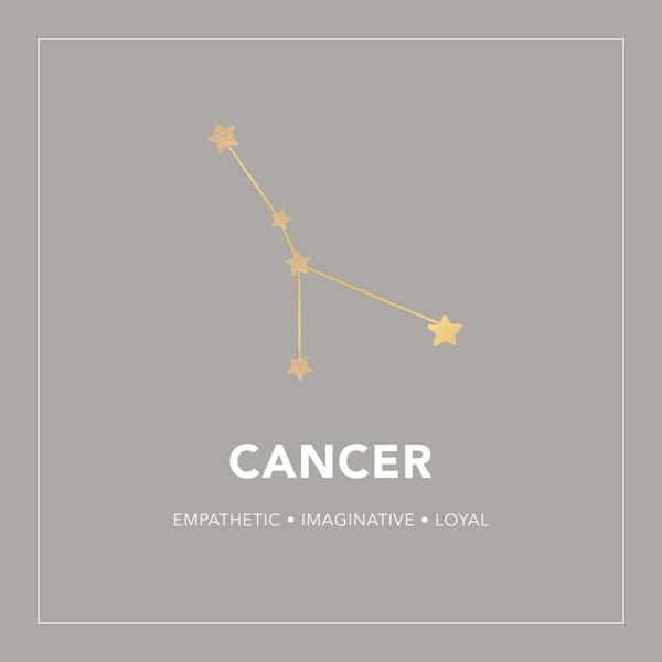 Gold Trip Cancer Zodiac Constellation Bracelet