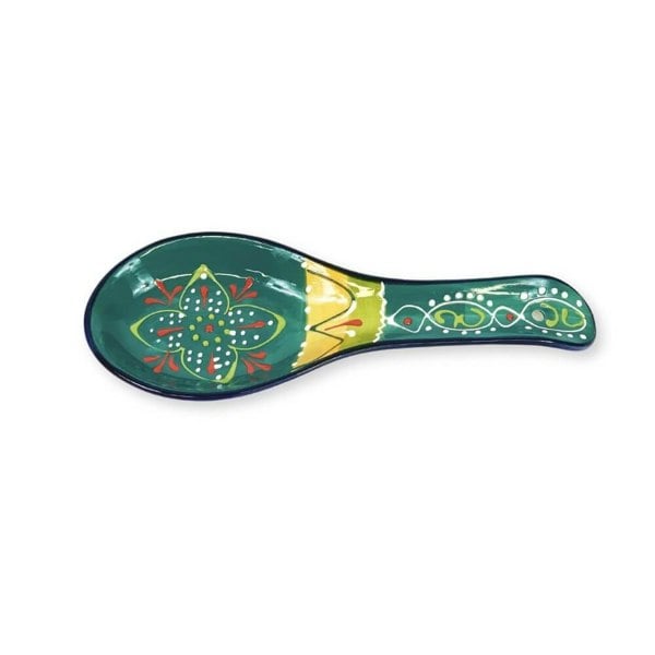 ceramic spoon rest green