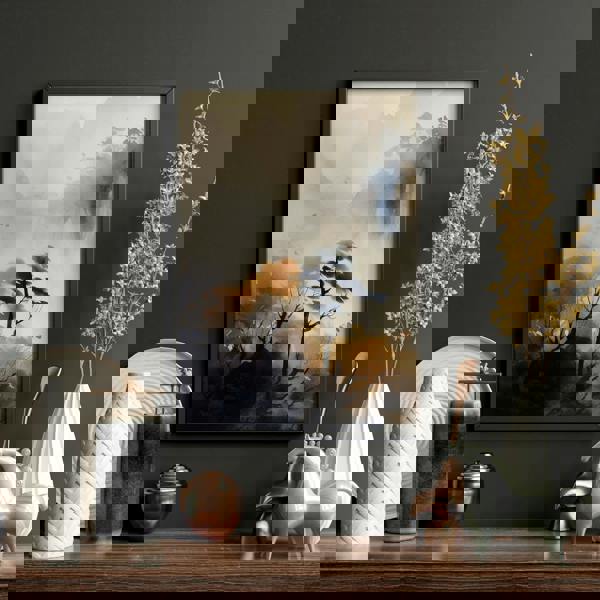 Living Room Wall Decor Modern | Set of 3 Asian Inspired Wall art Prints