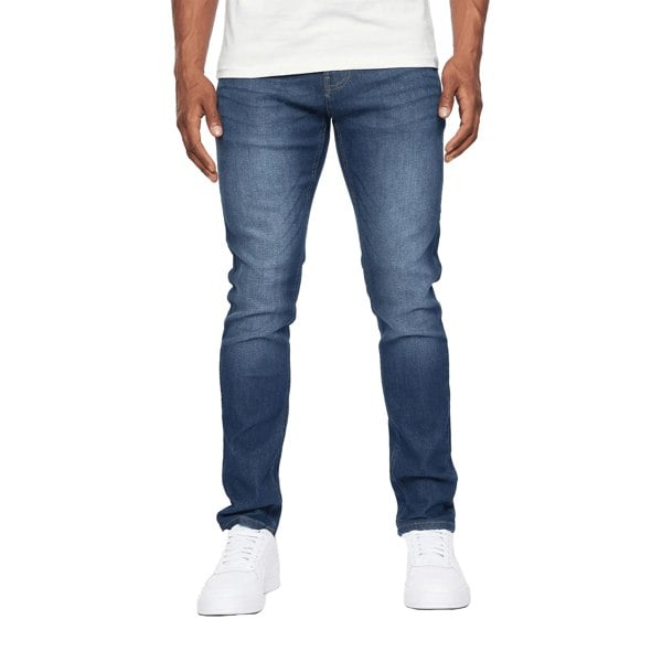 Duck And Cover Mens Overburg Tapered Jeans - Dark Wash