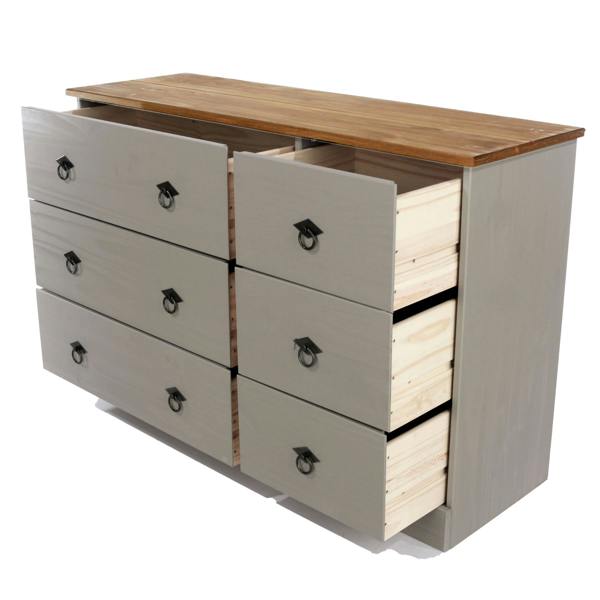 Core Products Corona Grey Modern 3 + 3 Drawer Chest of Drawers
