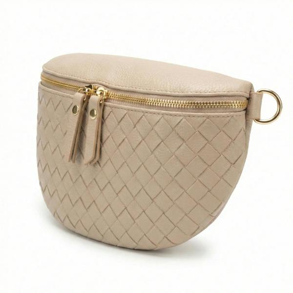 Elie Beaumont Woven Sling Bag Biscuit - Midi size