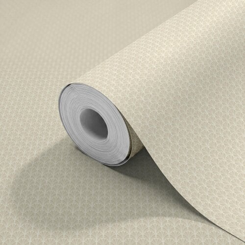 Hoopla Walls Shell Fan - Linen 10m Wallpaper