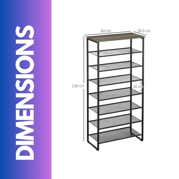 Rafaelo Mobilia Tall Hallway Shoe Rack Storage Shelves Greige