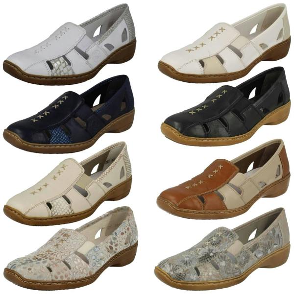 Rieker Ladies Rieker Cut Out Design Slip On Shoes 41385