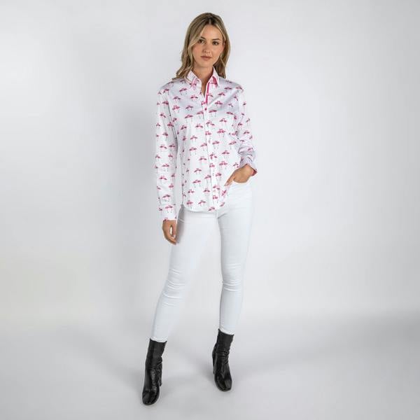 KISSING FLAMINGO WOMENS PRINTED SHIRT - Premium Men's Patterned Shirt by Claudio Lugli | Bold Design, Tailored Fit, Best Printed Shirts