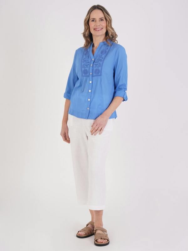 TIGI Embroidered Stitch Detail Blouse