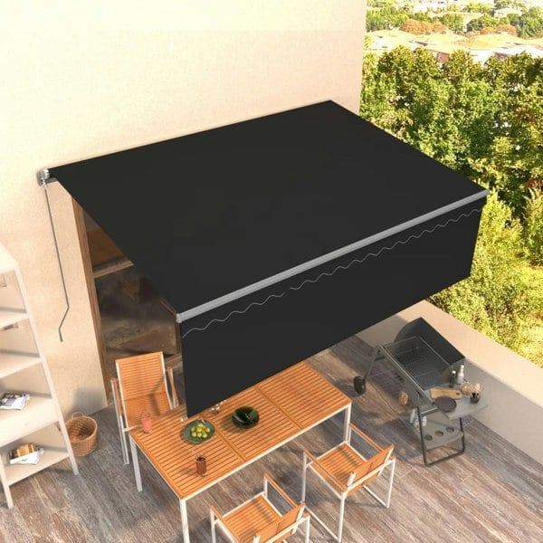 Berkfield Manual Retractable Awning with Blind 4x3m Anthracite