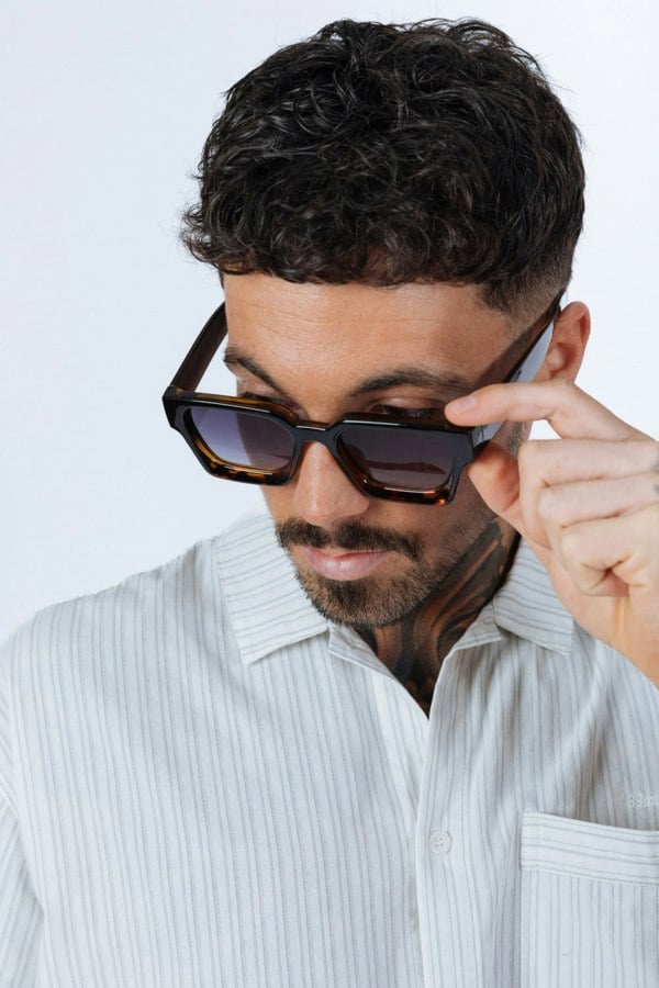 SVNX Square Retro Black Leopard Sunglasses