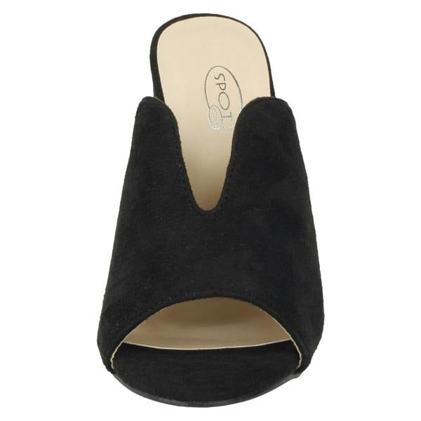 Spot On Ladies Spot On High Chunky Heel Mules