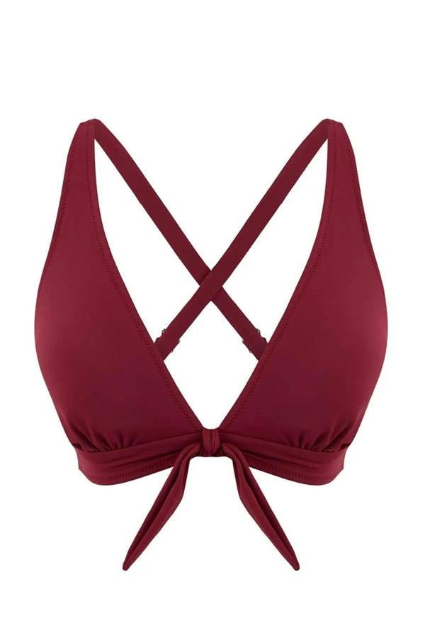 WOVCOR Triangle Covered Bow Back Detail Bikini Top
