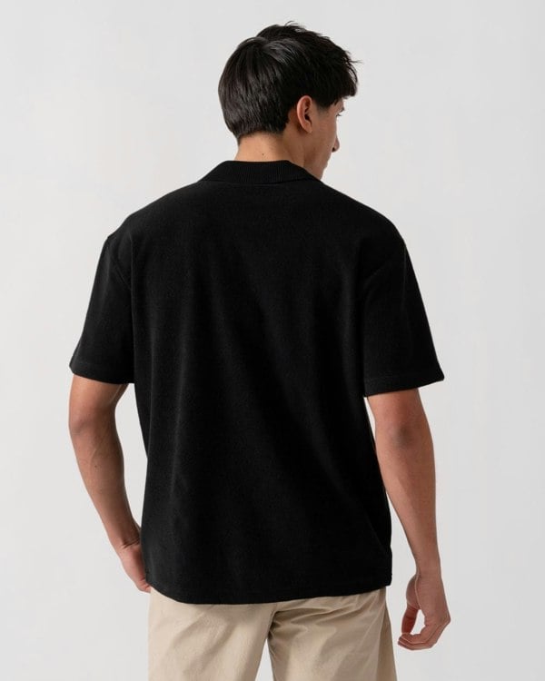 BOSS Orange Doubletowel Mens Polo Shirt - Black 001