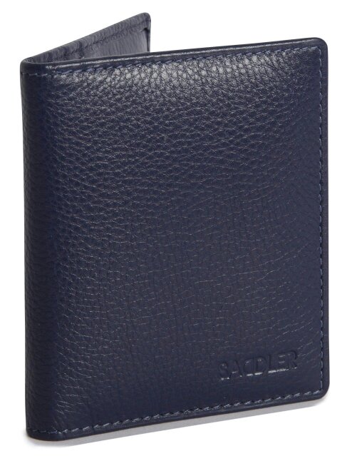 SADDLER Compact Leather Card Wallet "Lexi" – Handmade by Saddler | RFID Protected & Gift Boxed - Peacoat Blue