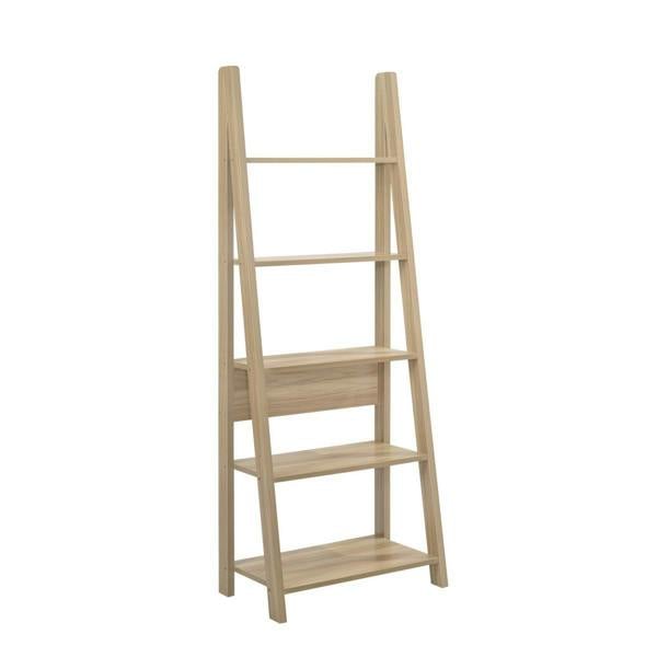 Riva Retro 5 Tier Ladder Bookcase Display Shelf Unit