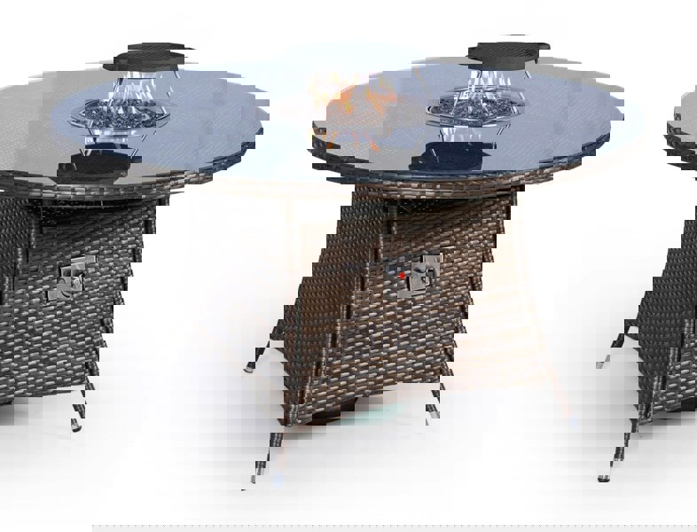 Giardino Fire Pit 6 Seater Round Rattan Dining Table