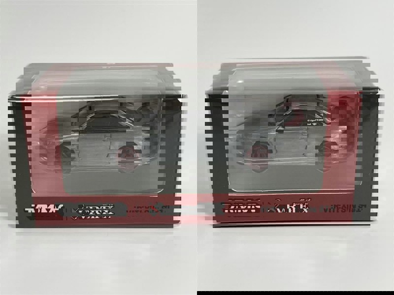 Tarmac Vertex Silvia S14 Chase Model Silver With Red Wheels 1:64 Scale Tarmac Works T64G018RE