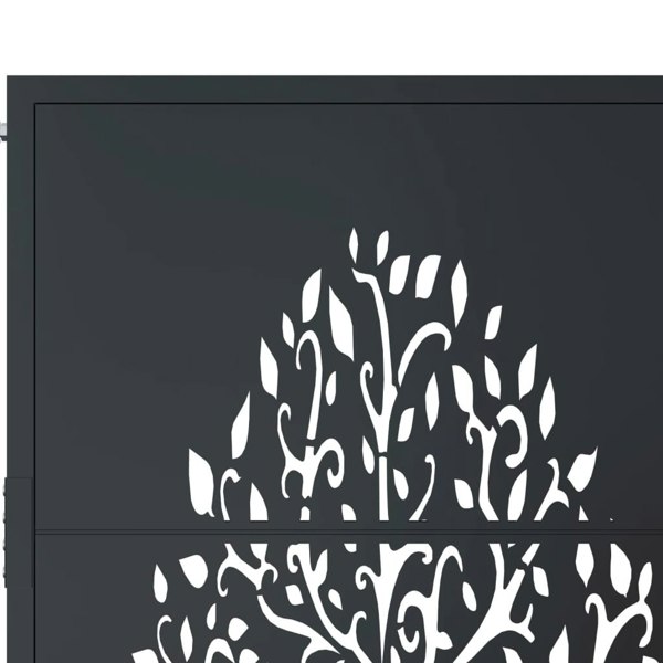 Berkfield Garden Gate Anthracite 105x155 cm Steel Tree Design