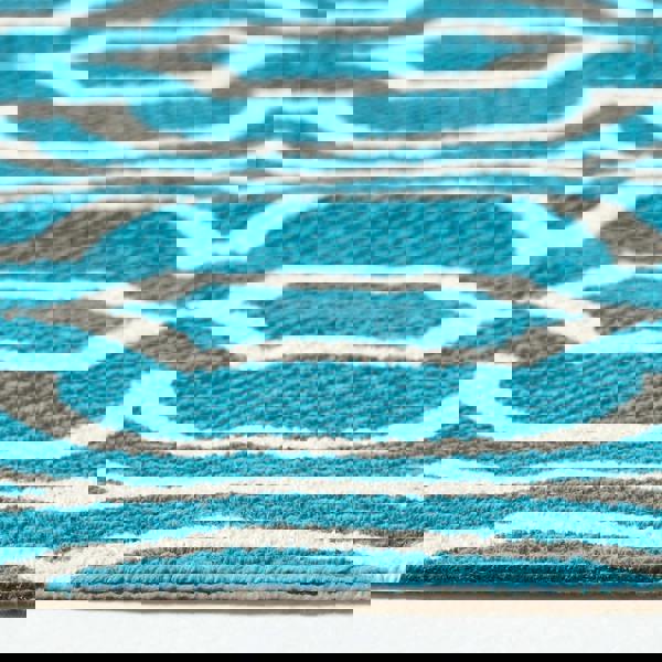 HOMESCAPES Riga 100% Cotton Printed Patterned Rug