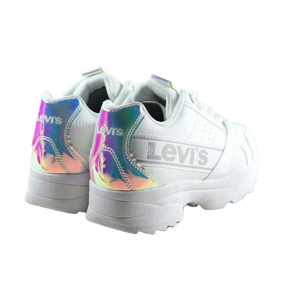 Levis Girls Soho Iridescent Leather Trainers - Mirror - 