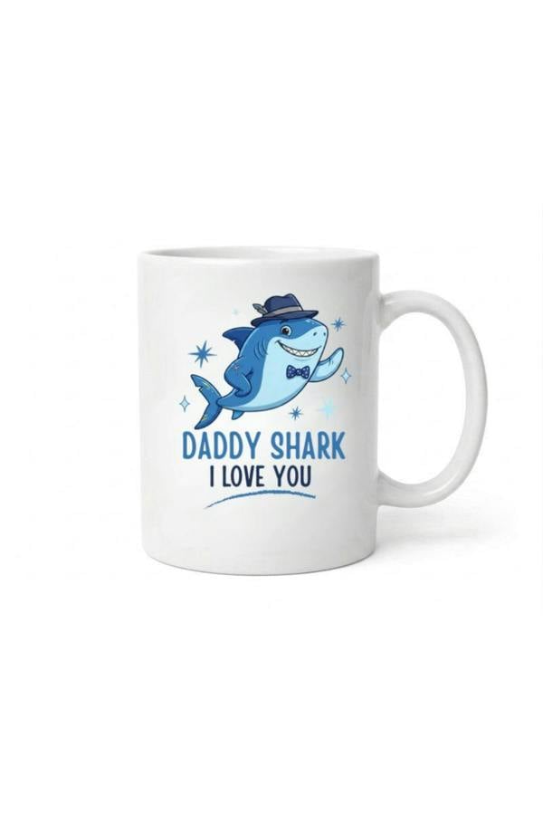 Dyzi Father's Day Daddy Shark I Love You Ceramic Coffee Mug 320ml