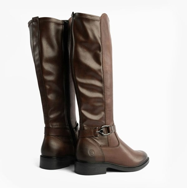 Remonte Womens Leather Tall Knee High Boots Brown