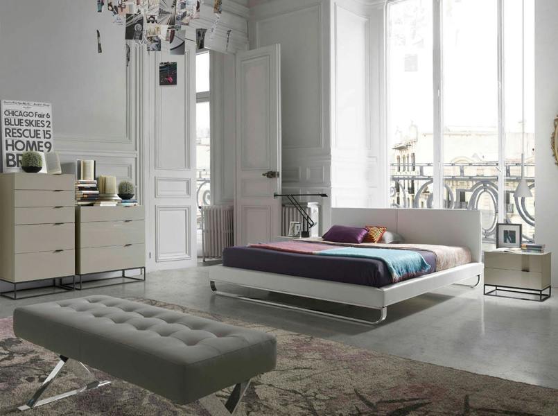 Angel Cerdá Bedside Table in Grey Wood and Black Steel 7004