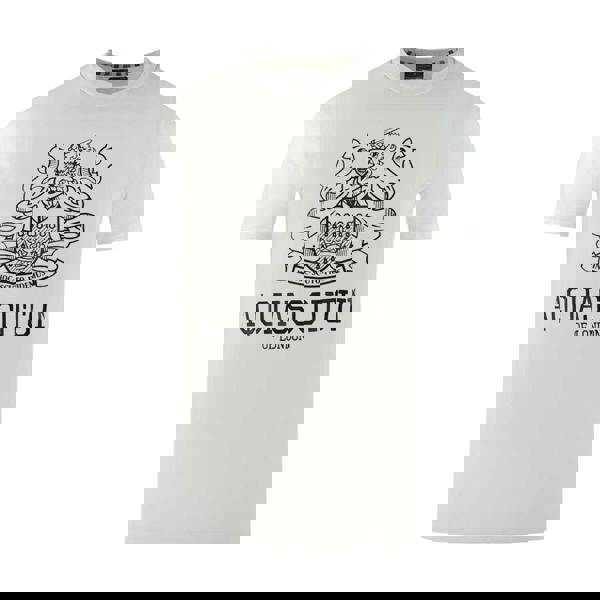 Aquascutum Mens London Aldis Bold Logo T-Shirt - White