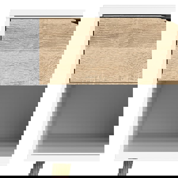 Furniture To Go Oslo Bedside 1 Drawer in White and Oak