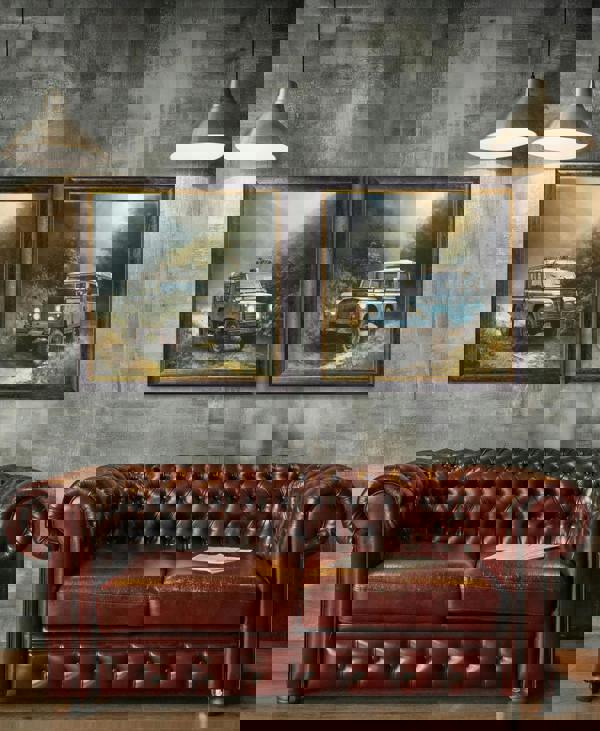 Exceptional Art Country Track Defender Blue - Oxford Square Frame