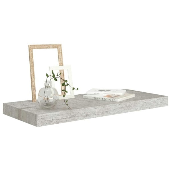 Berkfield Floating Wall Shelves 2 pcs Concrete Grey 60x23.5x3.8 cm MDF