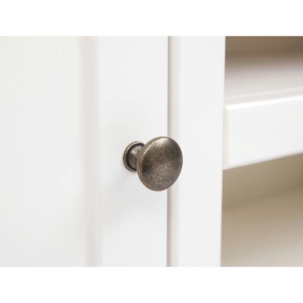Cabinet Bits Cosenza Off White 2 Door TV Cabinet Brass Knob