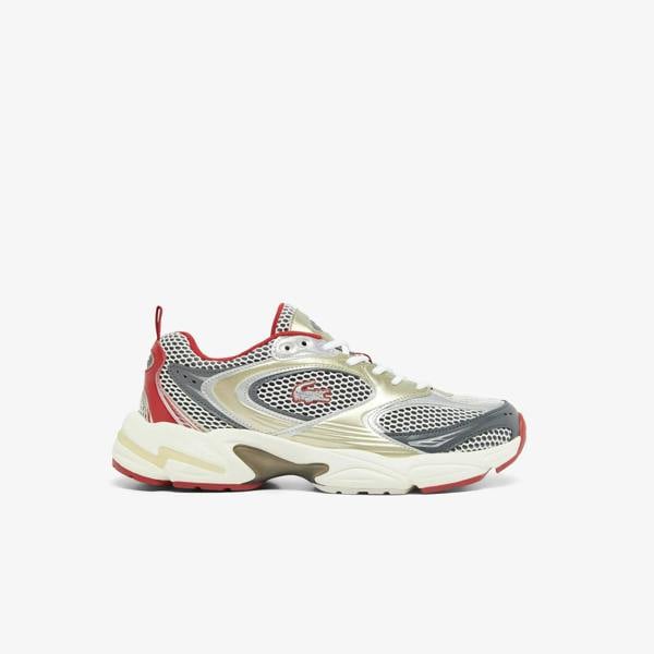 Lacoste Mens Storm 96 2K Synthetic Leather Trainers - Red - 