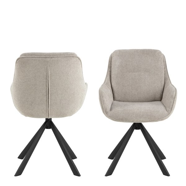 Furniture To Go Carrie Swivel Dining Chair in Sand Set of 2