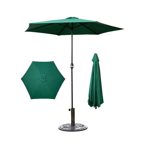 Samuel Alexander 2.7m Havana Garden Patio Parasol with Crank Handle in Green with 9kg Base Included
