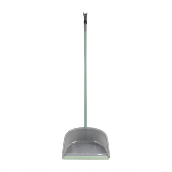 JVL Long Handle Dust Pan And Brush Set - Grey