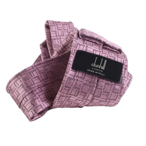 Dunhill silk tie in a signature longtail pattern